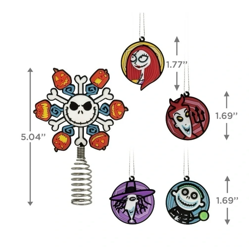 Nightmare Before Christmas Miniature Christmas Ornament Set Tree Topper